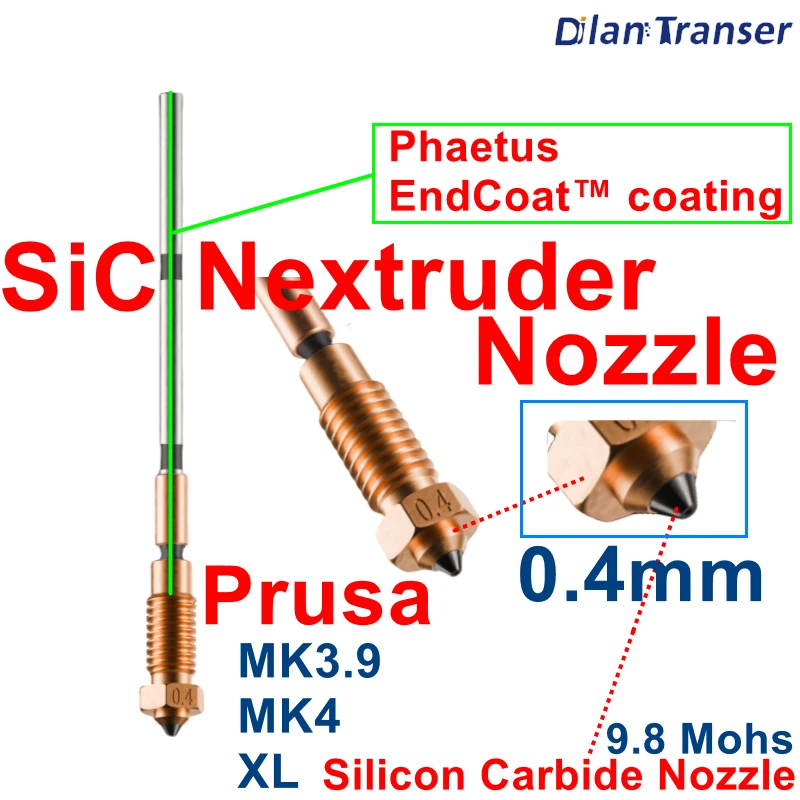 Prusa MK4 Nozzle 0.4mm Sic Nextruder Prusa SiC Prusa Nozzle SiC Nozzle Kit For Prusa MK3.9/MK4/XL Prusa 3D Printer