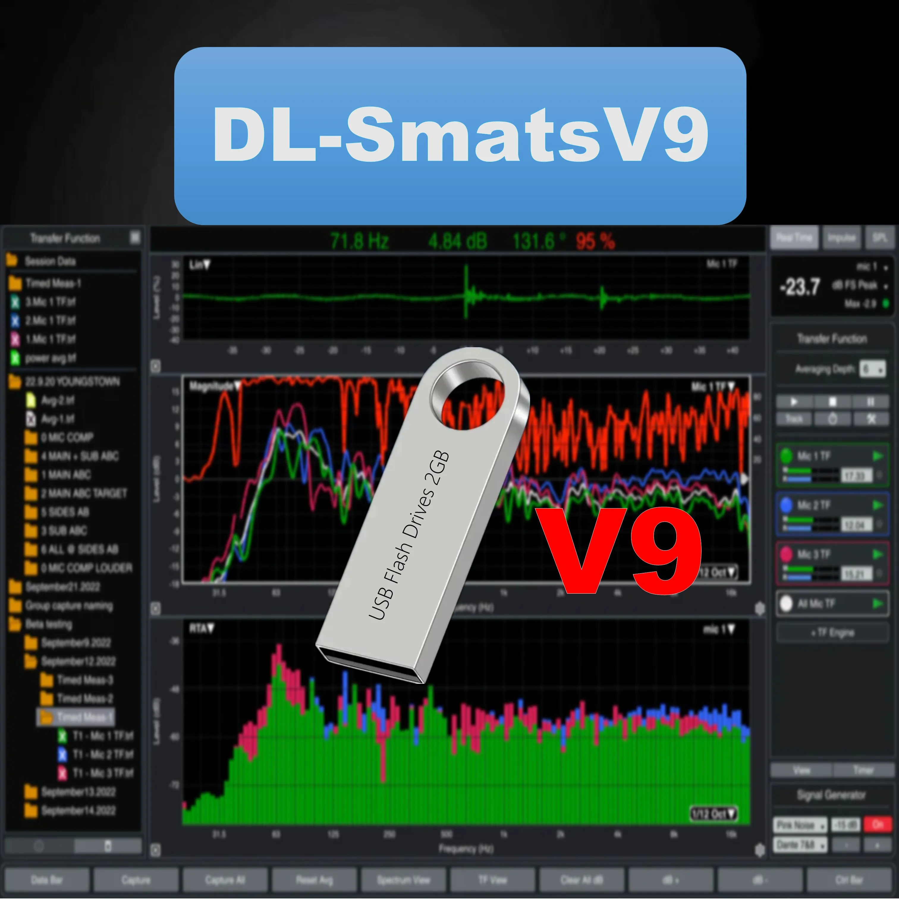 DL-SmatsV9 USB flash drive can store professional acoustic test tools WIN Mac is a must-have audio test tool for sound engineers