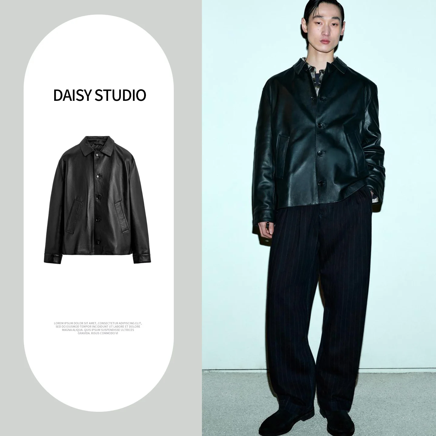 

Новая мужская демисезонная куртка из искусственной кожи с длинным рукавом, приталенного кроя, прямого силуэта, с отложным воротником, повседневная, для молодежи