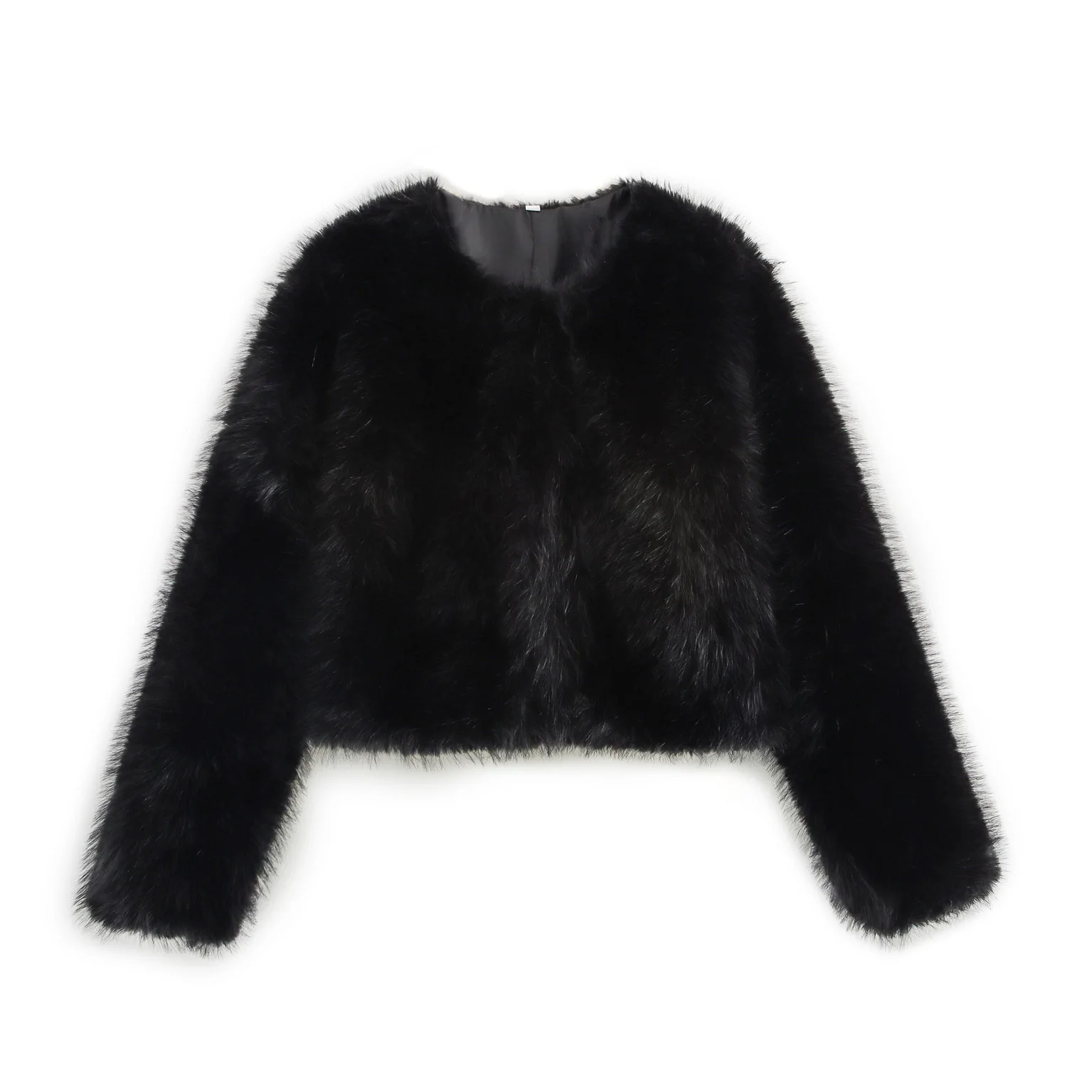 Cappotto in pelliccia artificiale autunno e inverno nuova moda da donna effetto pelliccia artificiale girocollo manica lunga giacca corta