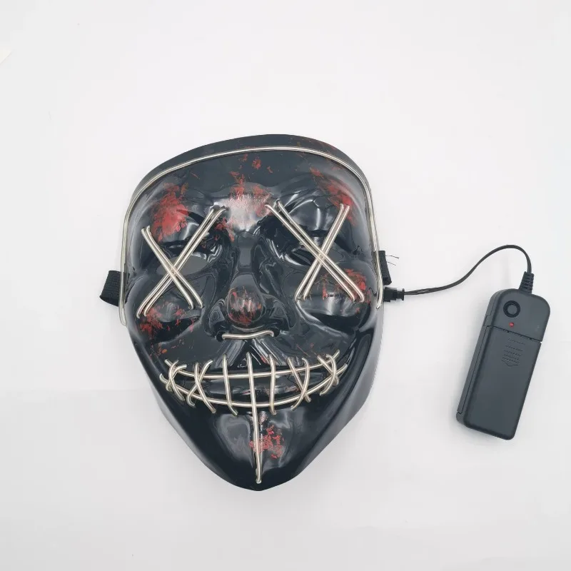

New Halloween Mask Scary Cosplay LED Neon Mask Orgy EL Wire Mask for Holiday Party Club