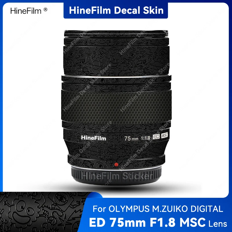 Skin Hinefilm para Lente Olympus 75 F1.8, Skin Decorativa para Lente M.ZUIKO DIGITAL ED 75mm F1.8, Funda Protectora para Lente 75 1.8, Skin Decorativa 75f1.8, Adhesivo