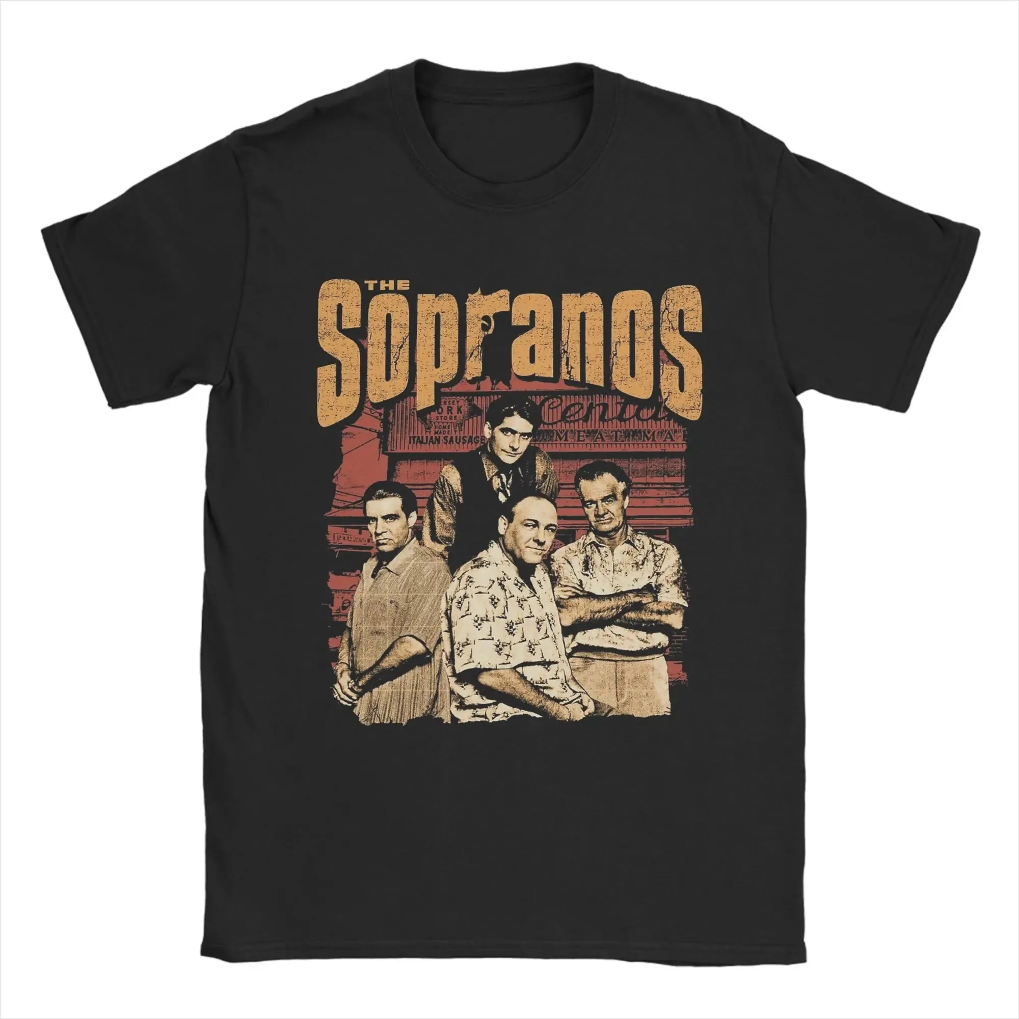 

Винтажный стиль, футболка сопрано, мужские хлопковые удивительные футболки, футболки с круглым воротником, одежда с короткими рукавами, большие размеры