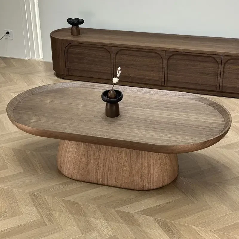 Solid wood coffee table Modern home living room Black walnut wood grain tea table