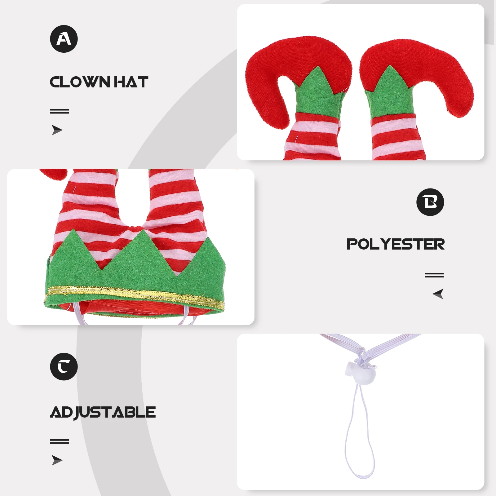 

Pet Clown Hat Breathable Lightweight Polyester Material Party Cosplay Props Accessories Dog Hat Angled Christmas Santa