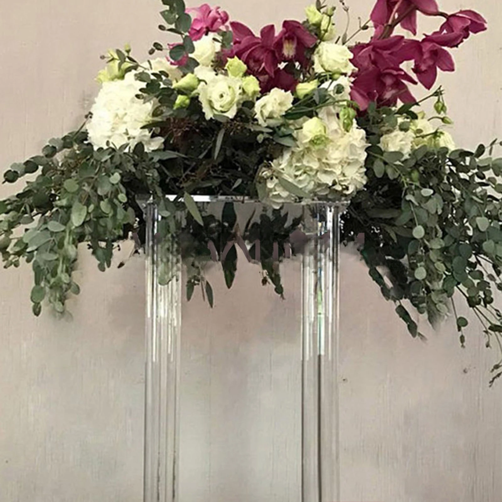 Clear Acrylic Flower Vase, Centerpiece Stand for Wedding Reception, Table Decoration, Clear Display Rack,  10 Pack