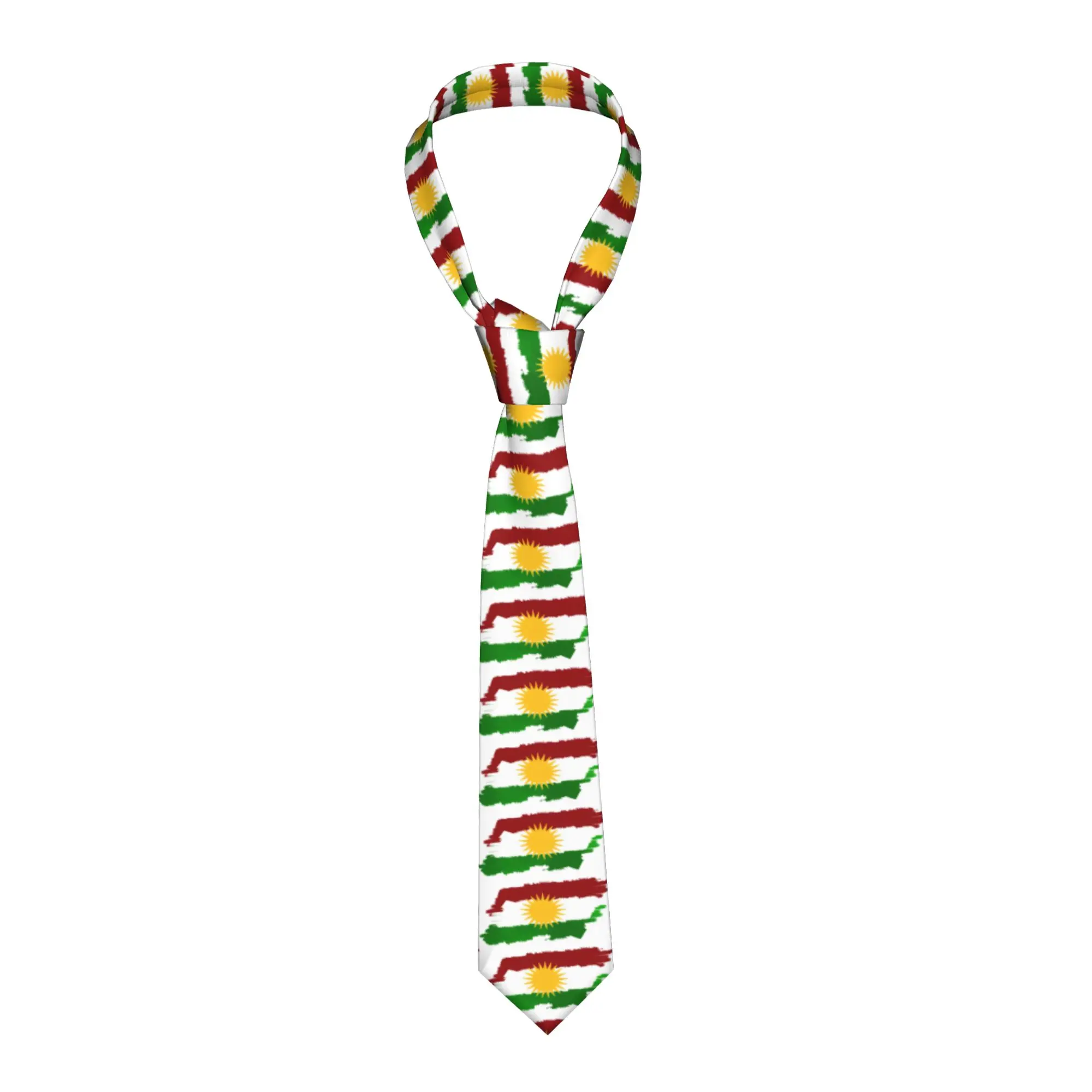 Kurdistan Flag  Tie  Wedding Neck Ties Unisex Adult Kawaii Funny Necktie Accessories Quality Custom DIY Collar Tie