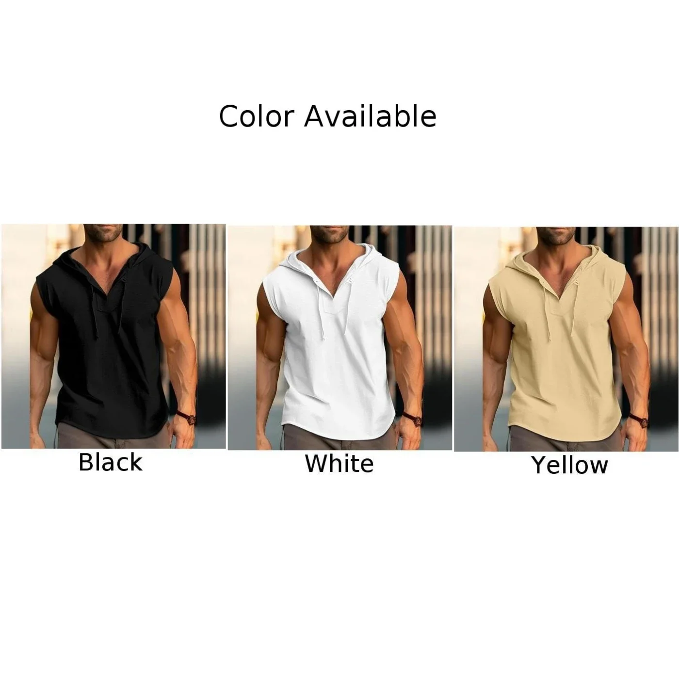 Men\'s Vest Summer Sleeveless T-shirt Solid Color Loose Shirt Casual Top