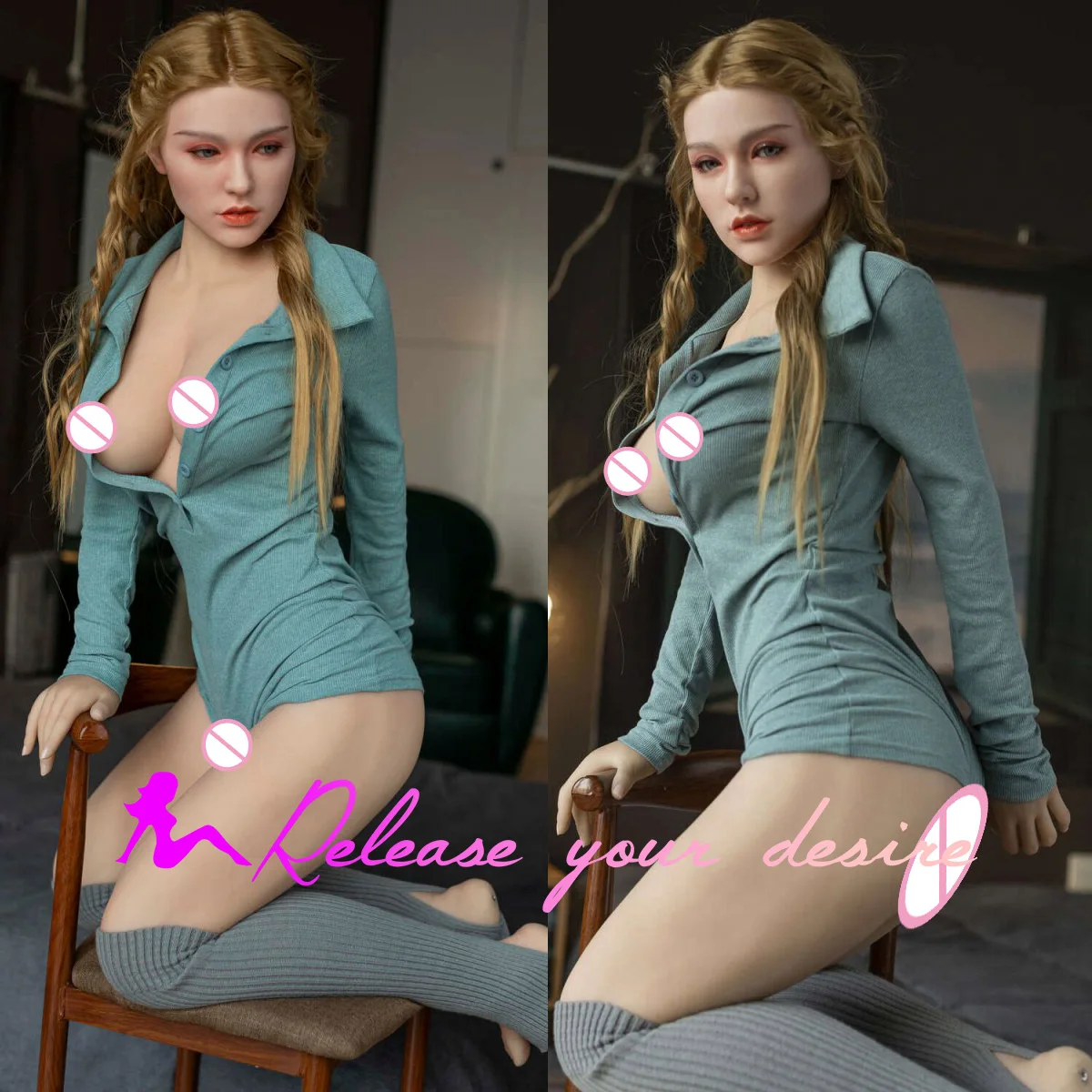 Männliches Masturbationsgerät, 168 cm große Sexpuppe, Metallskelett, Oralsex, vollbusig, einsteckbar, Penetration, stark restauriert