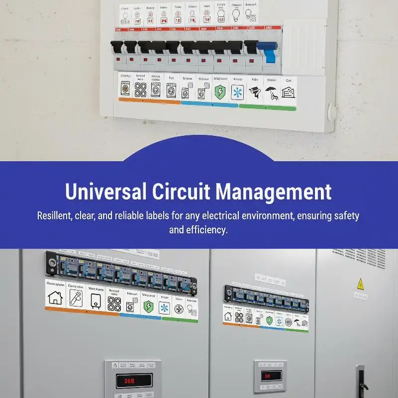 1/2/5 Sheets Electric Circuit Breaker Panel Label Decorative Sticker English Version Electric Box Self-adhesive Waterproof