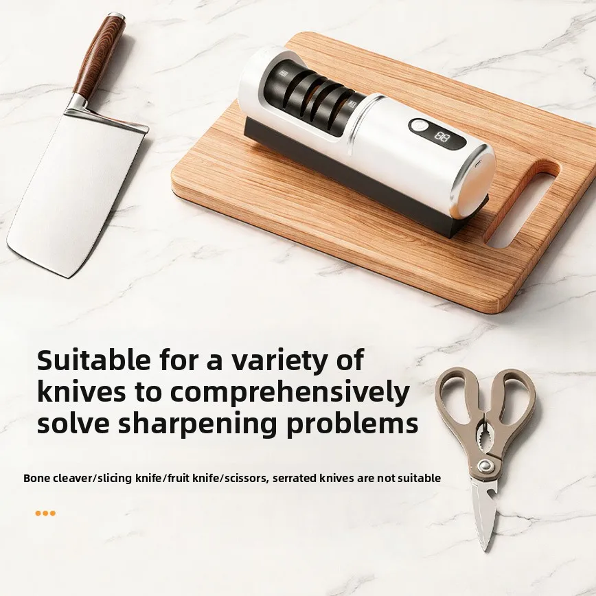 USB Electric Knife Sharpener Mini Automatic Kitchen Sharpening Tool Household Portable Knife Grinding Stone New Arrival