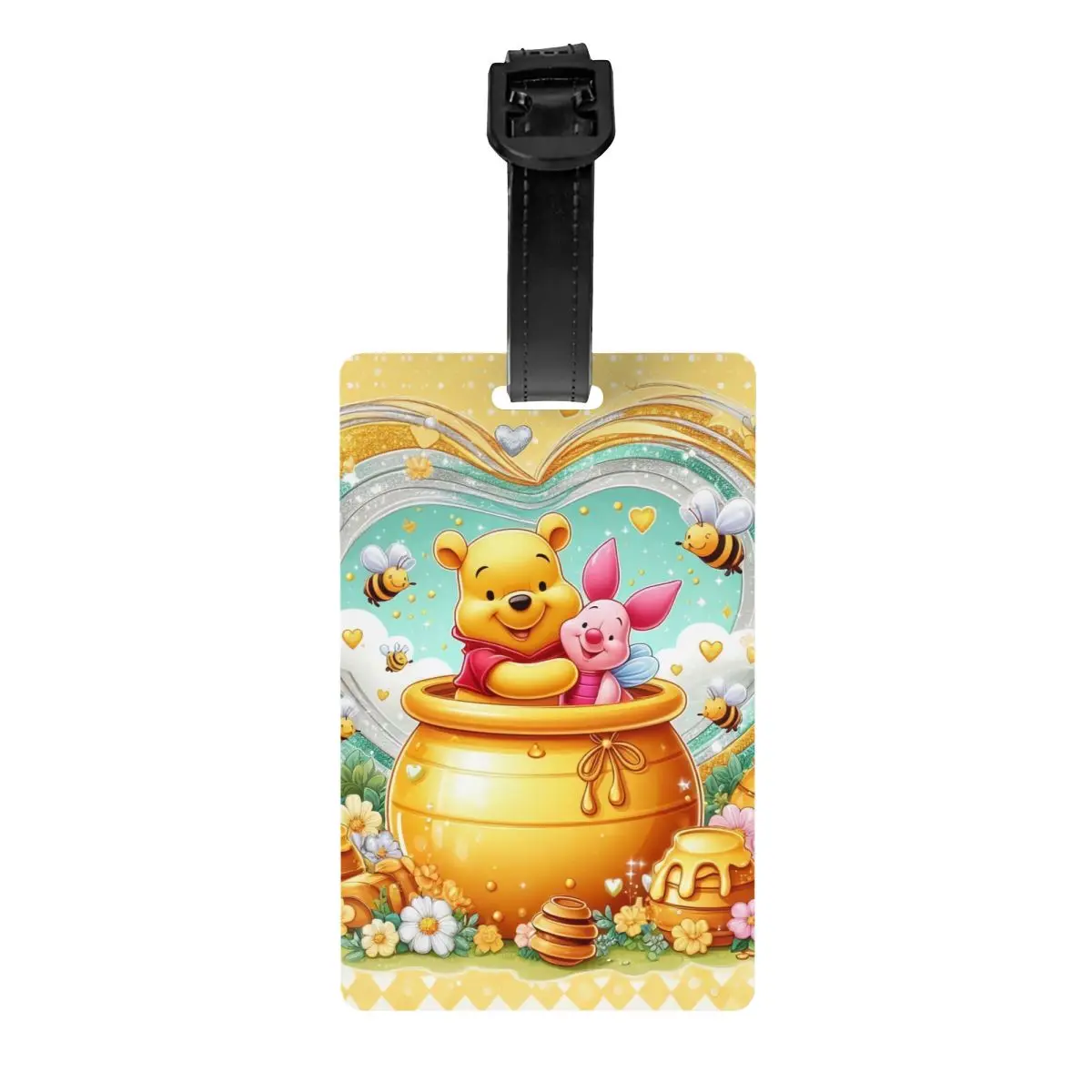 

Custom Winnie The Pooh Luggage Tag for Travel Suitcase Privacy Cover Name ID Card