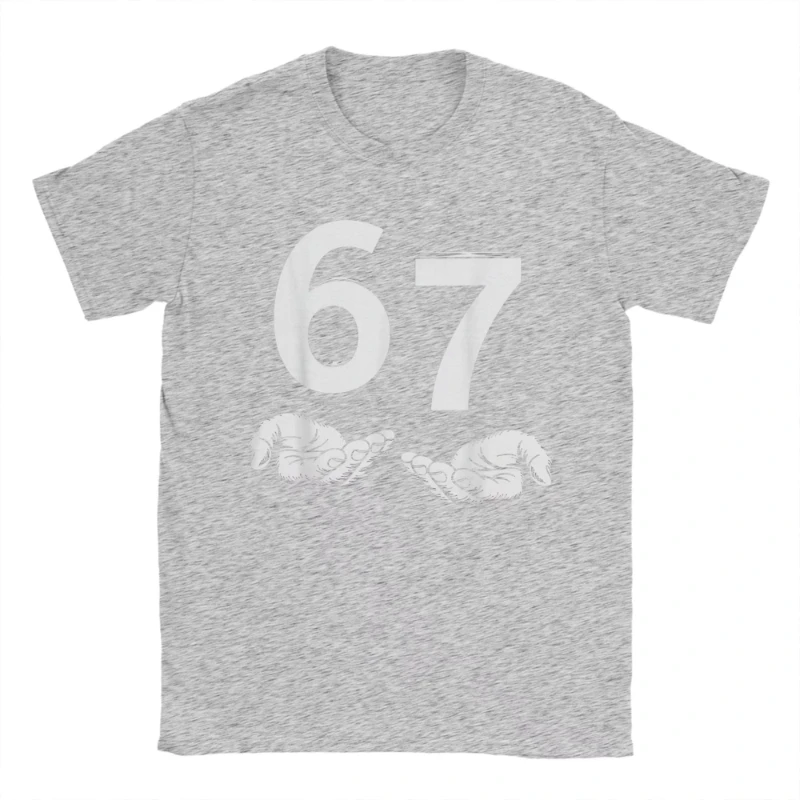 الأوروبية والأمريكية الرجال تي شيرت مضحك ستة سبعة 67 ميمي الجنرال ألفا العام 67 الأيدي خمر القطن تيز قصيرة الأكمام تي شيرت