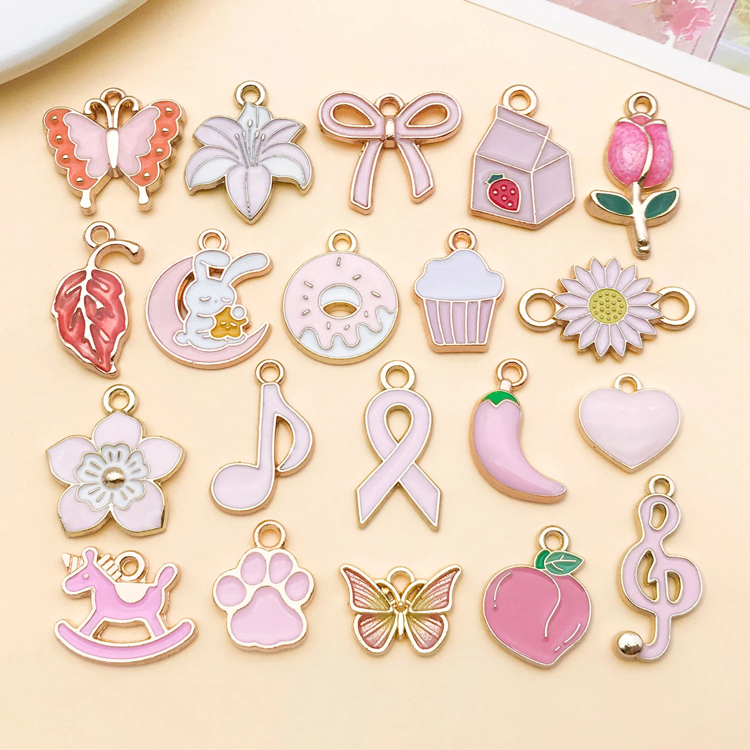 Breloques en émail en alliage, divers styles, pendentifs pour la fabrication de bijoux, accessoires pour bracelets, colliers, boucles d'oreilles, 10/20 pièces