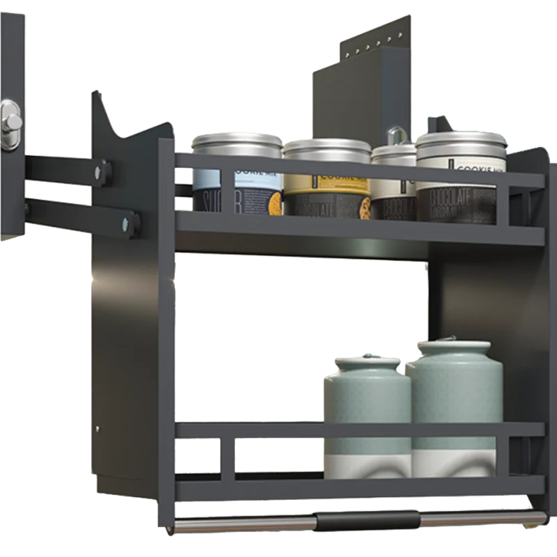 منظم سلة خزانة المطبخ الحديث القابل للسحب مع نظام رفع ناعم لسهولة الوصول وتخزين المطبخ الذكي #1