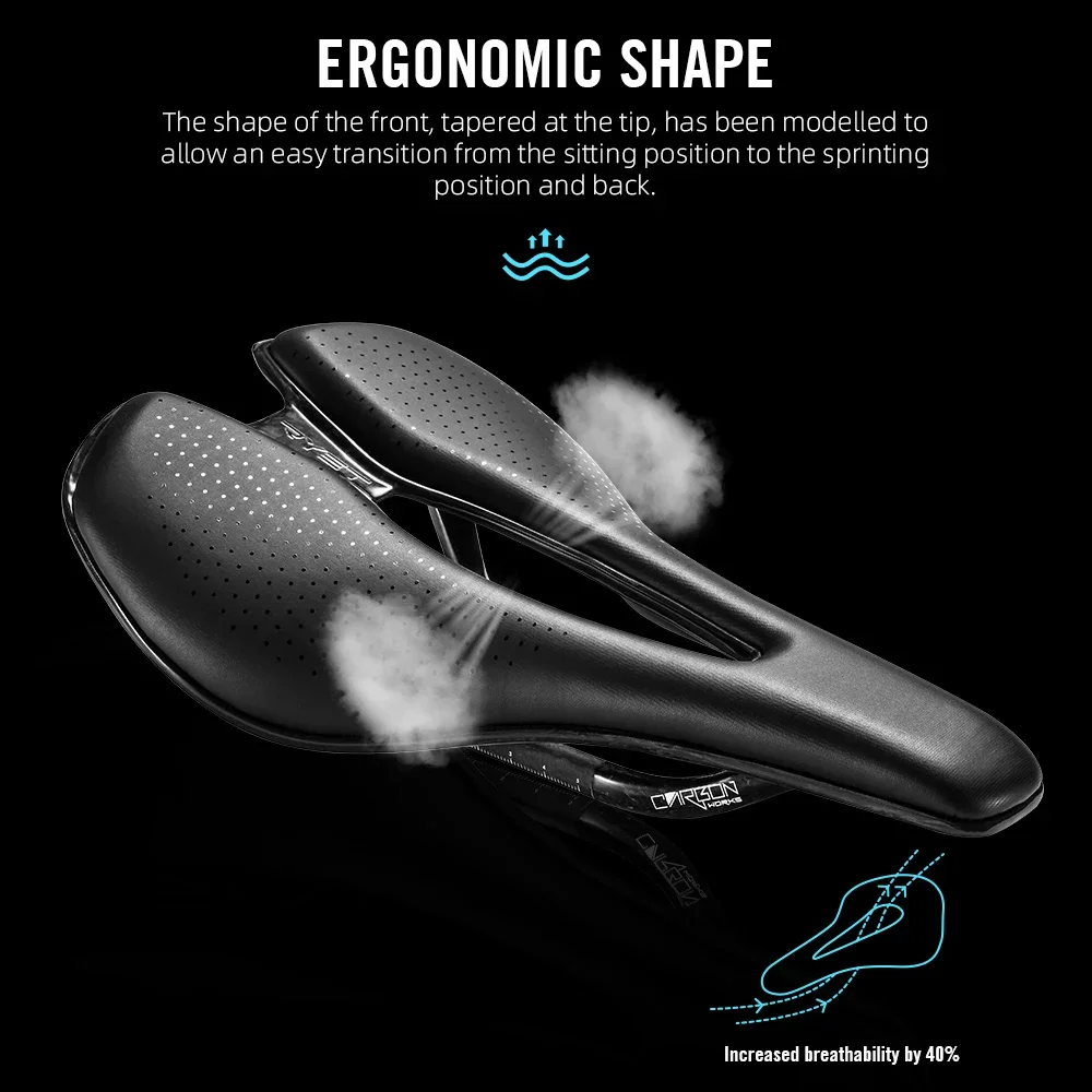 RYET Full Carbon Bicycle Saddle Mountain Road MTB Bike Setaing EVA Superlight 125g Ergonomic Shape Seat Cushion Cycling Parts