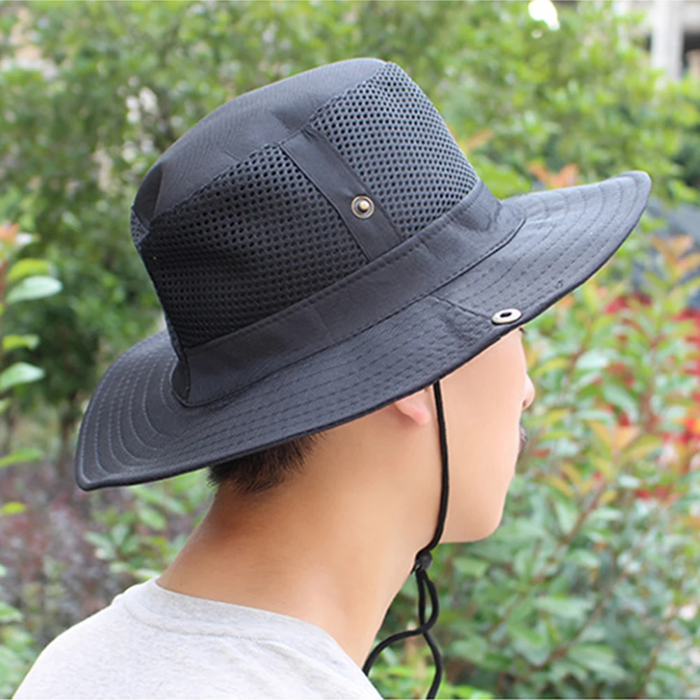 

Cotton Wide Brim Hats Fashion Bucket Hat Beach Fisherman Cap Outdoor Sports Cap Strong Sweat Absorption UV Protection