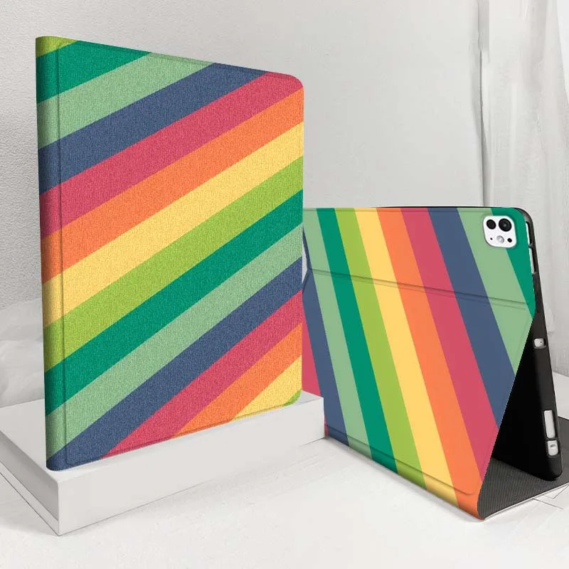 

Красочная диагональная полоска для iPad Pro Air 5, 4, 3, 13, 11, 8, 7, 6, 5, 10,7, 6, 10,5, 12,9, 10,9, чехол для планшета