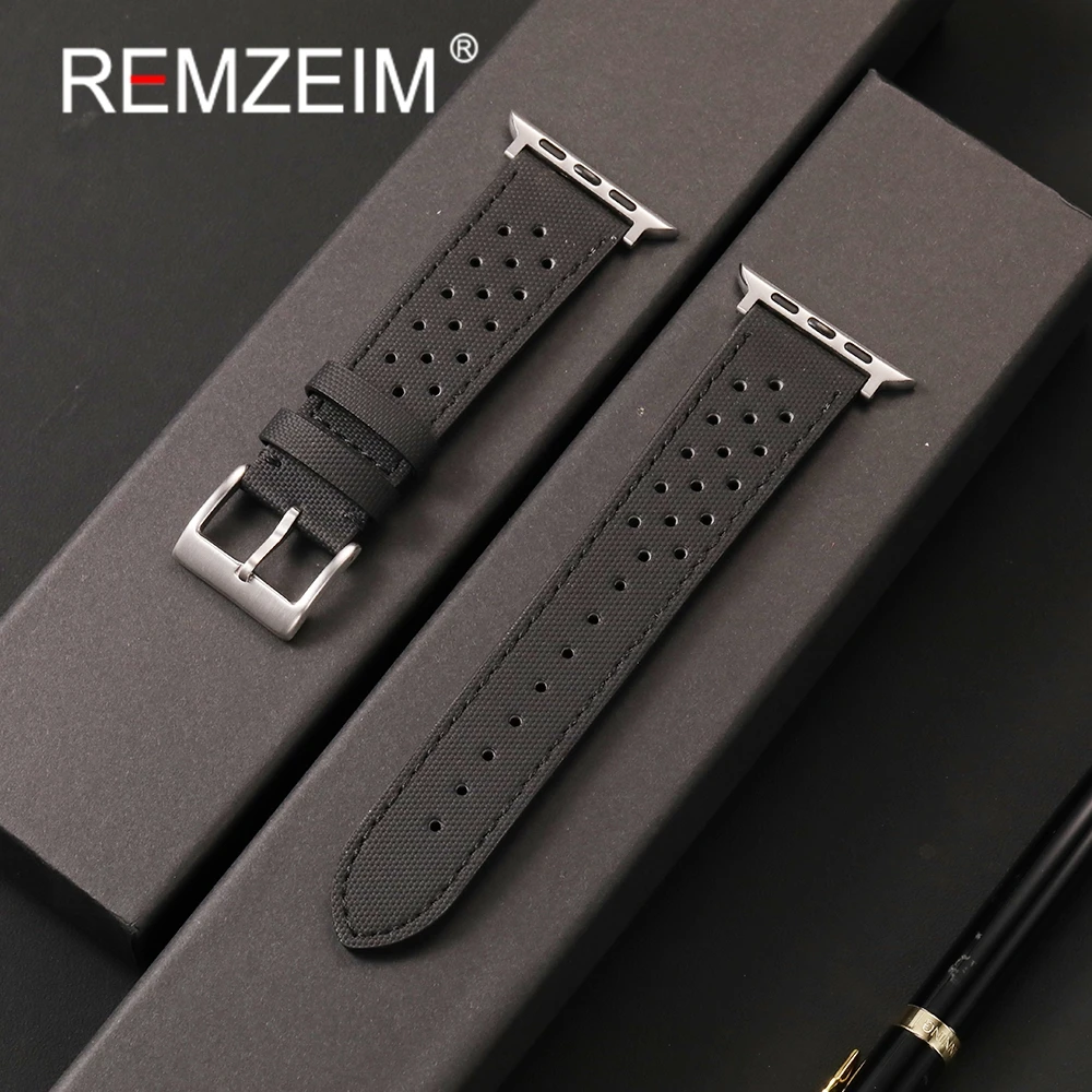 Hochwertiges Segeltuch-Nylon-Uhrenarmband für Apple Watch 38/40/41/42/44/45/46/49 mm. Ersetzen Sie das Armband für iwatch SE Ultra 1–10