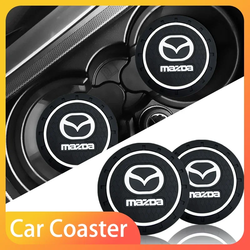 

2pcs Car Heat-resisting Coaster Silica Gel Water Cup Slot Dirt Pad For Mazda 3 6 CX5 2 CX3 CX9 MX5 RX8 Axela Demio Atenza MS GJI