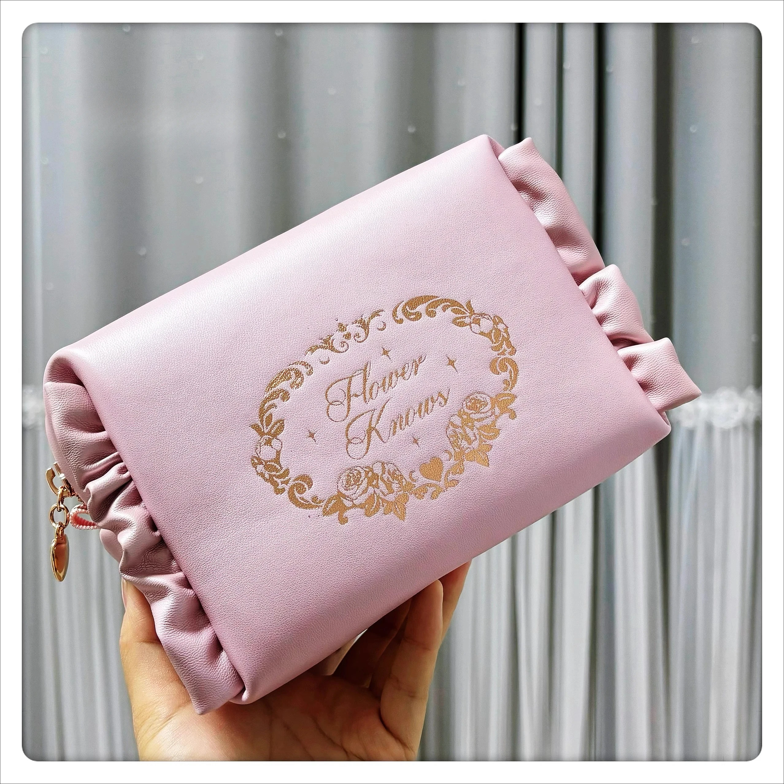 Flower Knows Limited Edition Pink Cosmetic Bag Large Capacity Plush Toiletry Storage Handbag