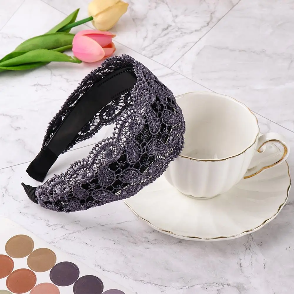 Головные уборы, винтажная полая нескользящая повязка на голову для девочек, женский обруч для волос, корейская повязка на голову, кружевные повязки для волос