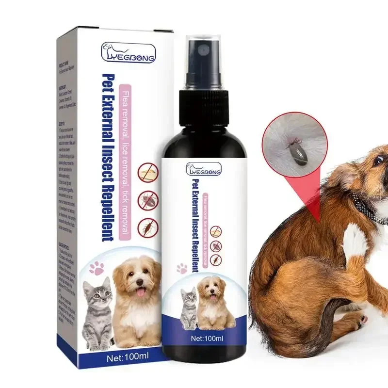 Pet Dog Cat Anti Flea Drops 100ml Insectcide Flea Lice Insect Remover Spray Flea And Tick Concentrate Formula Pet Flea Remover