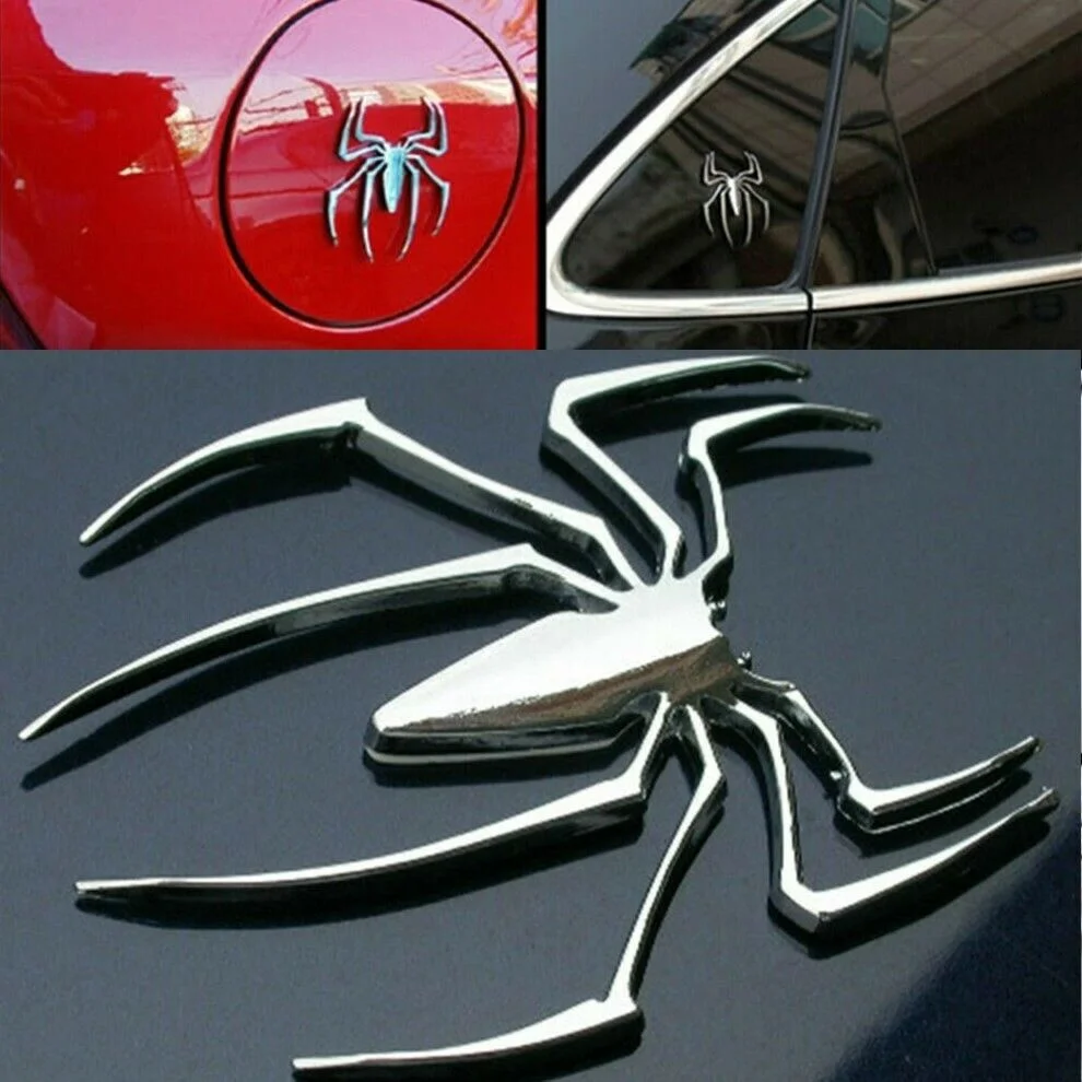 3D Sticker Paster Chrome Spider Badge Emblem Logo Motorcycle Decal Decoration Metal Sticker Gold/Silver Car Styling Accessories