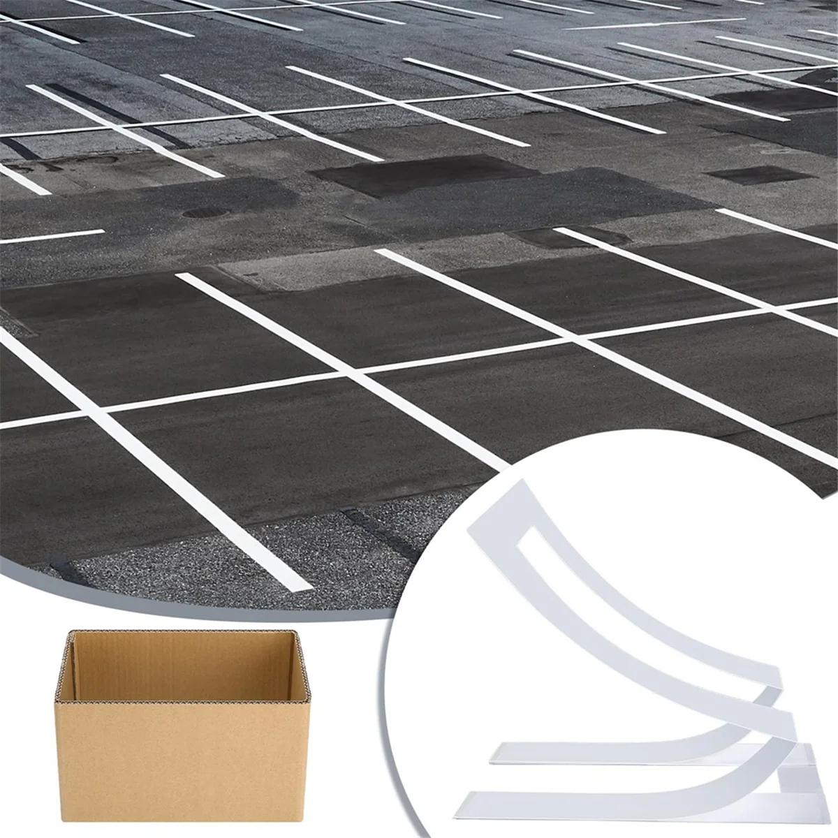

AA98 Parking Lot Line Stencil Foldable Reusable Line Stencil Template with Paper Box for Parking Lot and Pavement Lines 2PCS