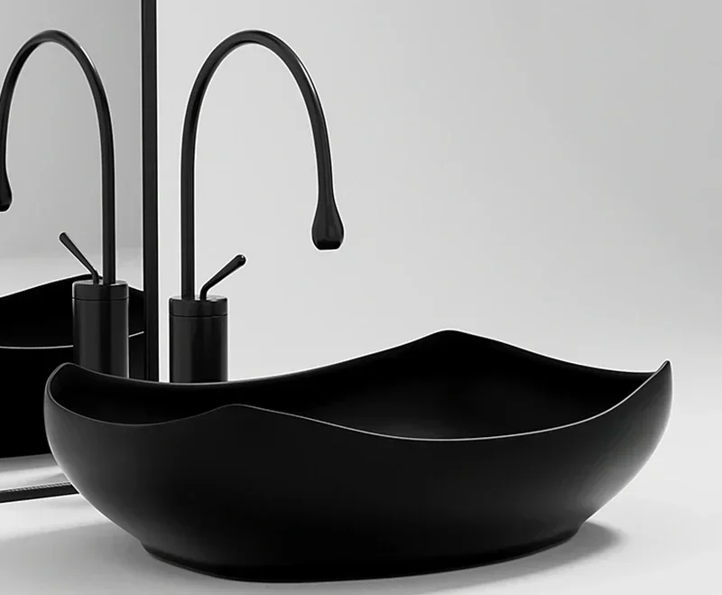 

Creative and simple black wash basin