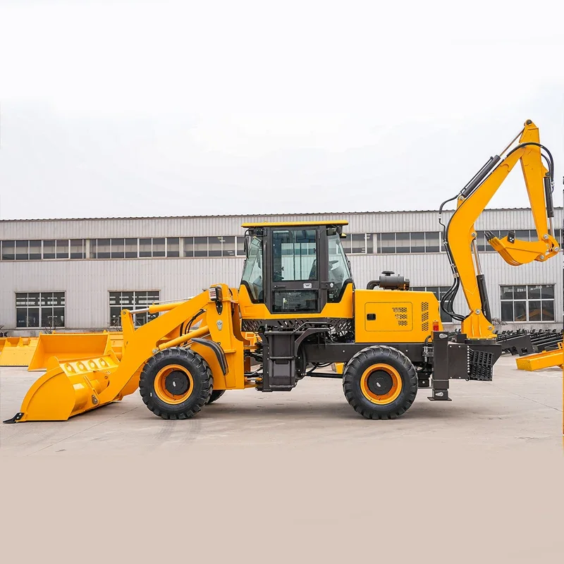 Free Shipping 4x4 Tractor with Loader and Backhoe Excavator Free Shipping wheel Mini Backhoe Loader Wheel Loader