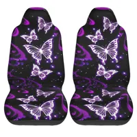 Purple Butterfly Car Accessories Car Seat Covers Bucket Seats Protector Women's Girls Full Set 2 Pcs Set Animal Stretchy