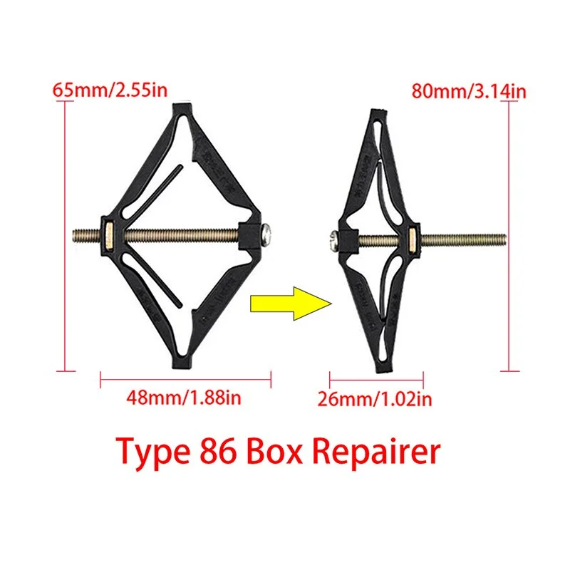 10pcs Wall Mount Switch Box Repair Tool 86mm Conceal Switch Cassette Repairer Support Rod old socket box replacement fixed screw