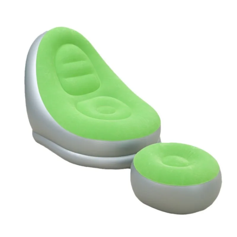 PVC Plush Inflável Combinação Sofá com apoio para os pés, Sofá preguiçoso para casa e lazer ao ar livre, Almofada de ar, Lounge Chair, aquecimento, 2024