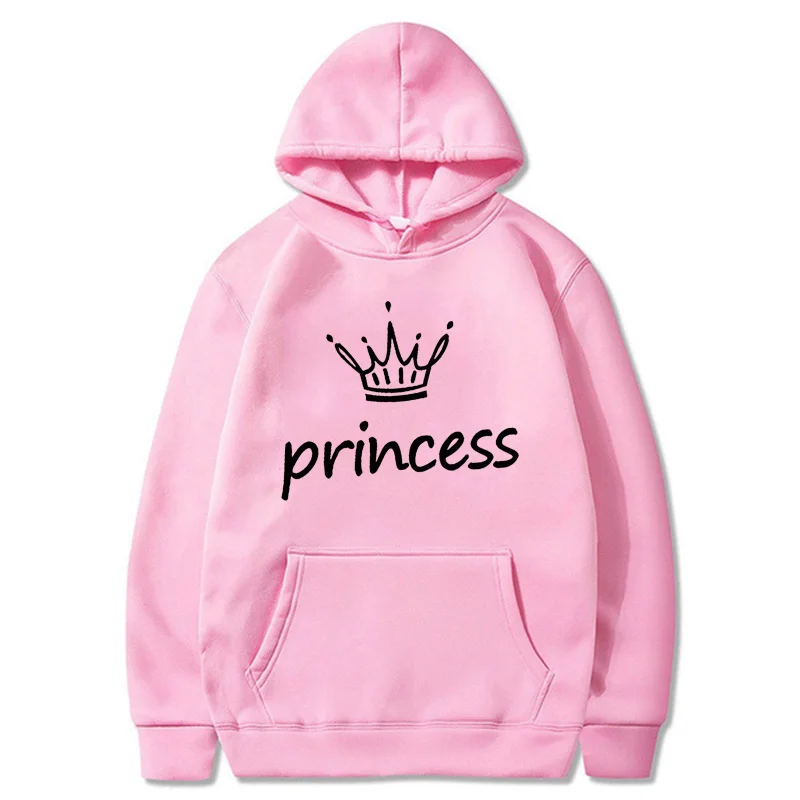 Winter Women Hoodies Princess Printed Pullover Pocket Drop Sleeves Hoody Breathable Loose Sweatshirts Cute Ladies Clothes