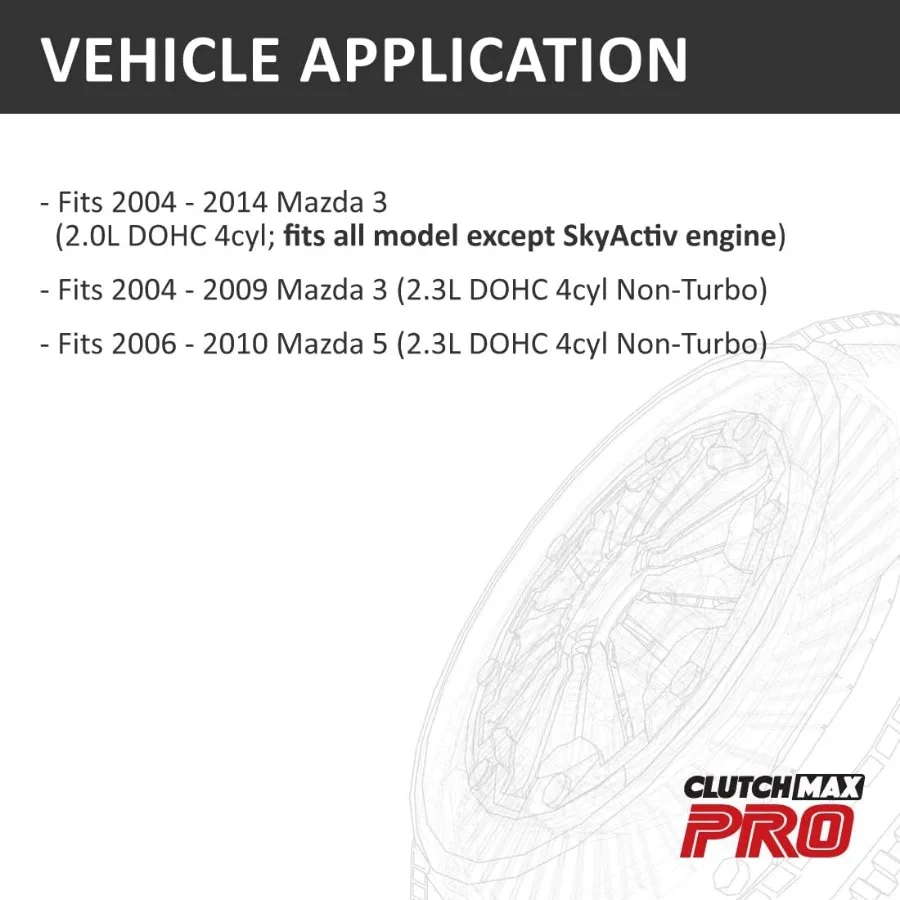 ClutchMaxPRO Performance Stage 2 Kit frizione progettato per maggiore durata e modifiche di precisione nel 2004-2014 Mazda 3 2.0L e