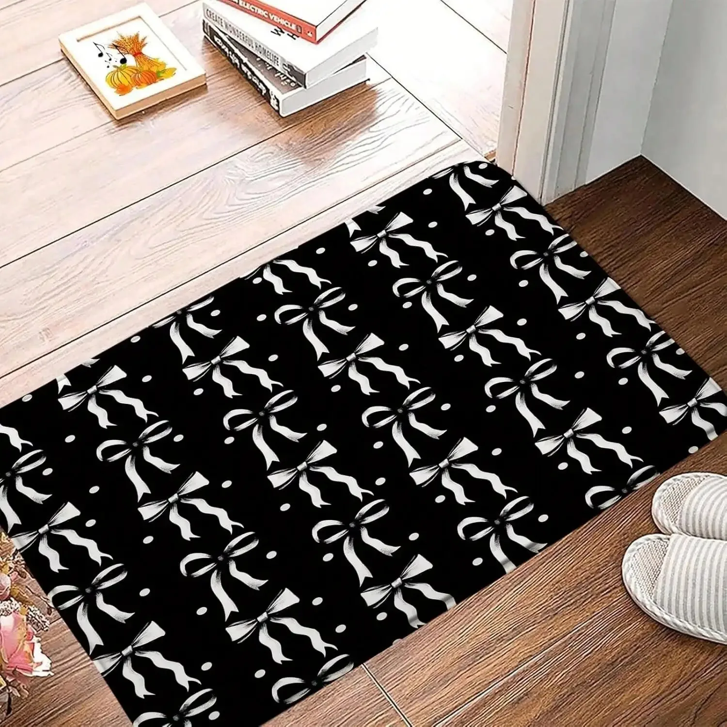 Cute Bow Carpet Mat Rug Anti-Slip Absorbent Soft Quick Dry Fashionable Modern Home Decor for Bathroom Shower Room Bathtub INS
