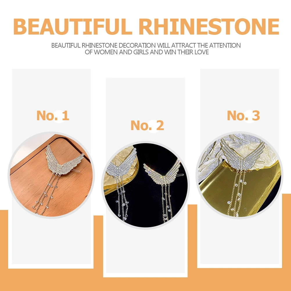 

2 шт., заколка для волос с крыльями, кисточки, элегантный аксессуар для волос, боковой зажим, шпилька, заколка, головной убор