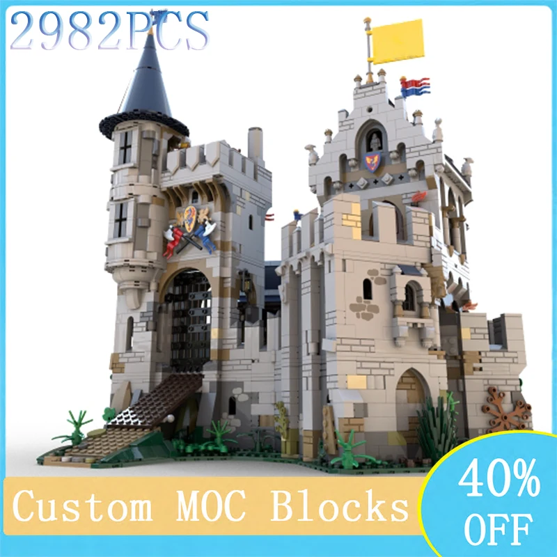 New Custom Building Block Model European Medieval Castle MOC Lord Afol Castle DIY Creative Children\'s Toys Birthday Holiday Gift