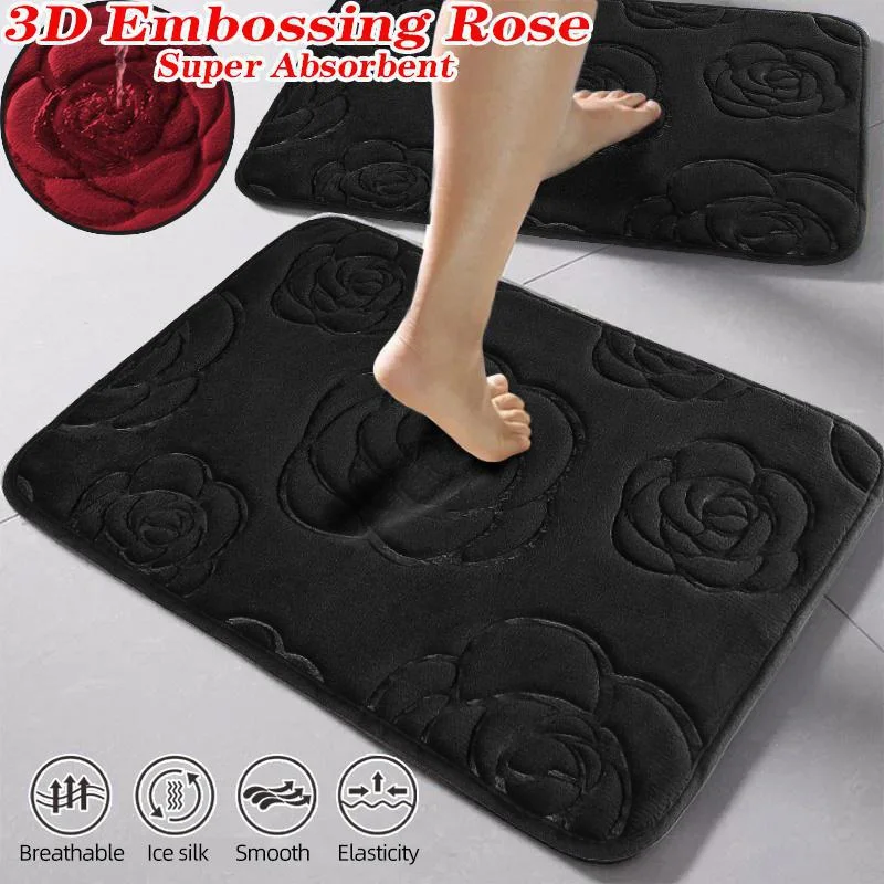 

Bath Mat Bathroom Rug Non-Slip Memory Foam Soft Comfortable Bath Carpet Water Absorbent Bathmat Machine Washable Dry Bath Mats