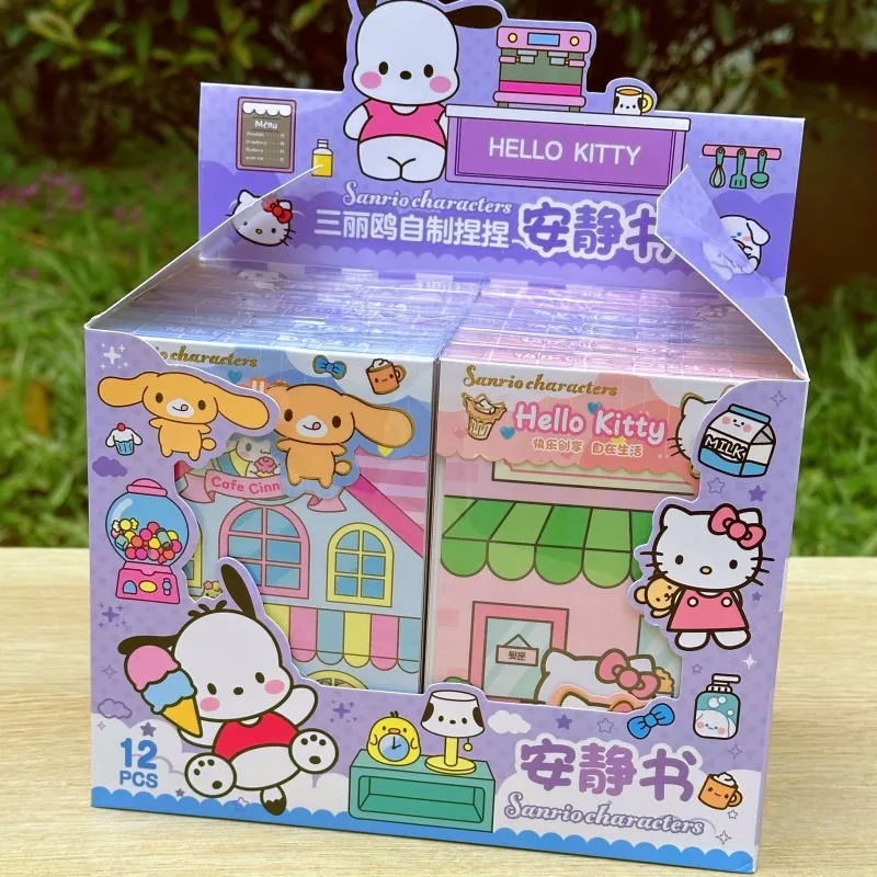 

Sanrio Kulomi Anime Peripheral Quiet Book Hello Kitty Sticker Games Diy Kids Toy Book Pinch Music Creativity Diy Decompress Gift