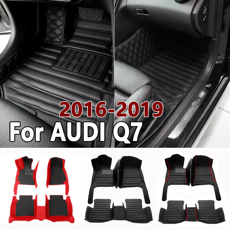 

Автомобильные коврики для AUDI Q7 (семь сидений) 2016 2017 2018, индивидуальные автомобильные подкладки для ног, задняя крышка