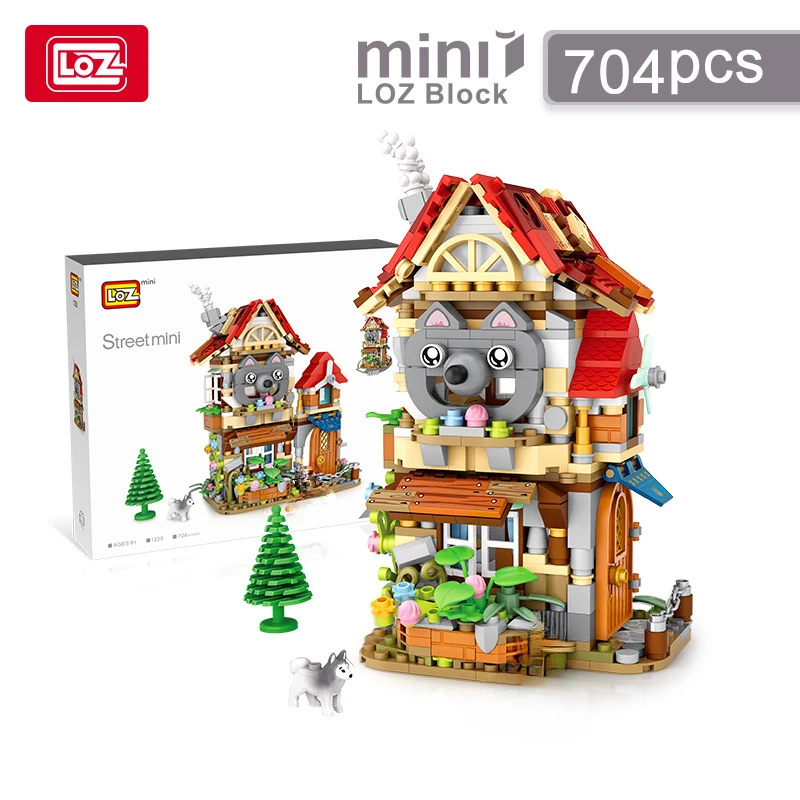 LOZ Blocks DIY Building Bricks Cute Christmas Goods Toy MOC Cabin Food Shop Juguetes Candy House Gifts Girl Present New Year