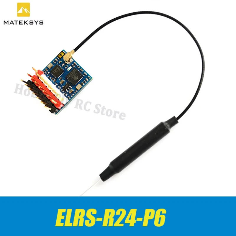 MATEK ELRS-R24-P6 R24-P6 EXPRESSLRS 2.4GHz PWM Receiver With Antenna Connector Support 2~8S VBat Voltage Sense For RC FPV Drone