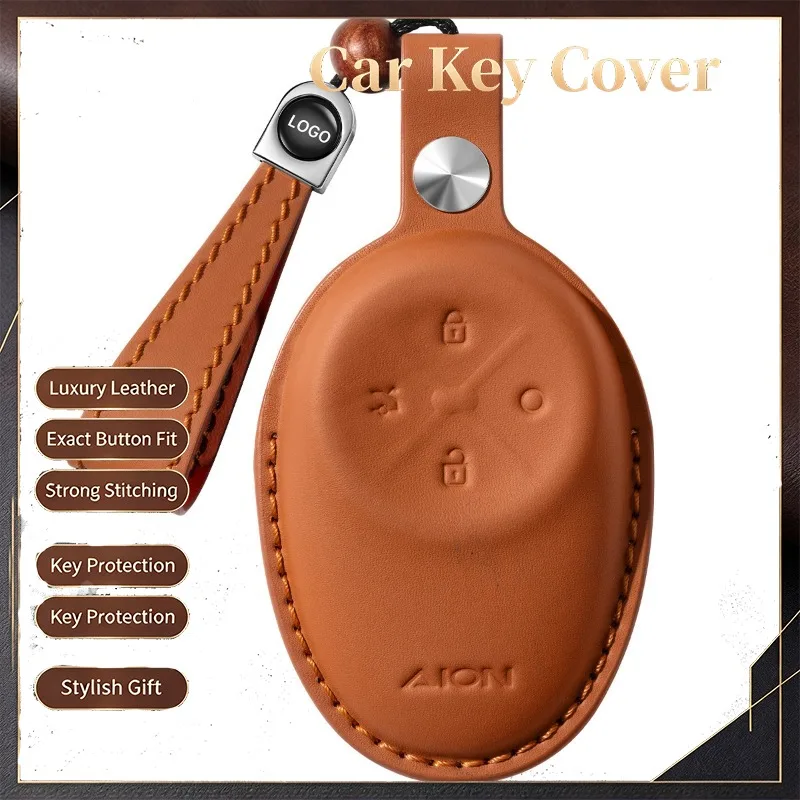 For GAC Aion N60 i60 UT RT Second Generation Y Plus V Tyrannosaurus Genuine Leather Car Key Case Key Bag Buckle Shell Protection