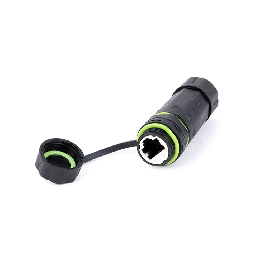 1 قطعة IP68 مقاوم للماء M20 RJ45 محمية CAT6A أنثى لوحة جبل المقبس شبكة إيثرنت محول تمديد كابل مع سلك الشبكة