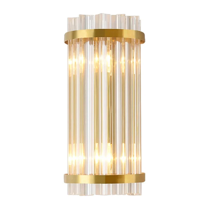 Moderní zlato broušené sklo zeď světel u postele pro ložnice žití pokoj domácí dekorace osvětlení LED val koupelna halové lampa příslušenství