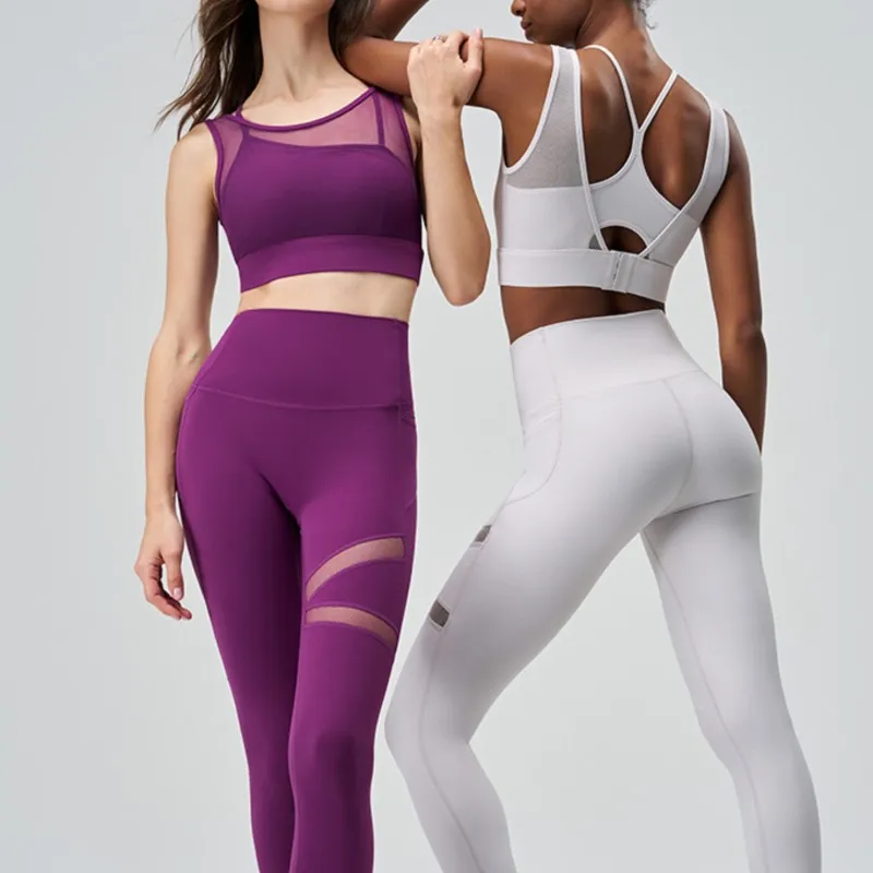 High Waist Yoga Sets Gym Clothing Fake Two Piece Yoga Vest 2025 Women Fitness Yoga Suits Stretch Freely High Resilience Leggings