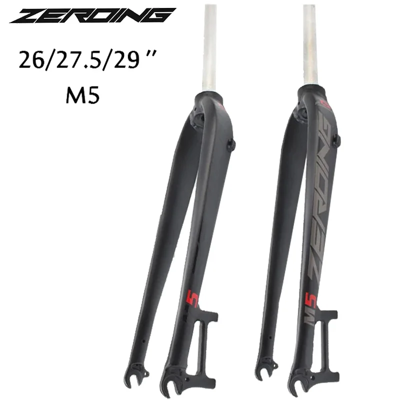 ZEROING MTB Bike Fork 26er 27.5er 29er Bicycle Rigid Fork 9mm Quick Release Mountain Bike Front Forks for 1-1/8