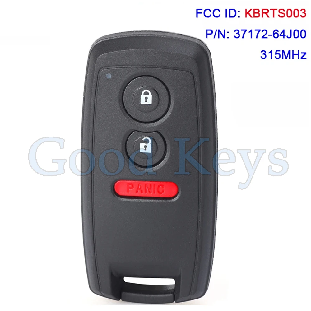 

KEYECU KBRTS003 Remote Key Fob for Suzuki Grand Vitara SX4 Sport 37172-64J00 315MHz 2+Panic Button
